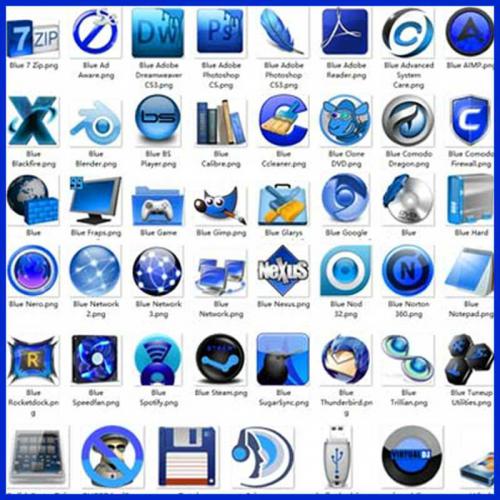 蓝色主题电脑高清个性图标icon ICNS图标PNG107个免扣平面设计素材